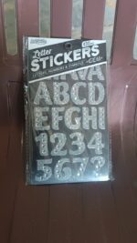 Silver Gem Letter & Numbers Stickers 1 Inch Letters, 130 Count (Pack of 6 Sheets) - Fabric Detail by Nari Haat, India...