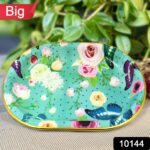 Big Plastic Flower Printed Design Serving Tray (1 Pc / 35 x 24 CM / Mix Color) - With Dupatta by Nari Haat, Indian et...