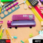 Double Decker Metal Bus Compass Case – 2-Layer Movable Wheels & Sharpener for Kids - With Dupatta by Nari Haat, Ind...