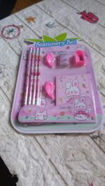 Kids' Stationery Kit: Wooden Pencils, Sharpener, Eraser, Diary (9 Pc Set) - Full Detail by Nari Haat, Indian ethnic w...