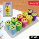 Emoticon Stamps 10 pieces in Round Shape Stamp (Multicolor / 10 Pc) - With Dupatta by Nari Haat, Indian ethnic wear, ...