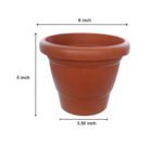 Garden Heavy Plastic Planter Pot / Gamla 6 inch (Brown, Pack of 1, Small) - Fabric Detail by Nari Haat, Indian ethnic...