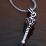 Lord Hanuman Gada Pendant With Chain (1 Pc) - Back View by Nari Haat, Indian ethnic wear, women clothing, designer suit