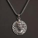 Hanuman faceLocket With Chain, Pendant Necklace Chain (1 Pc) - Neckline Detail by Nari Haat, Indian ethnic wear, wome...