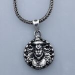 Hanuman faceLocket With Chain, Pendant Necklace Chain (1 Pc) - Closeup Embroidery by Nari Haat, Indian ethnic wear, w...
