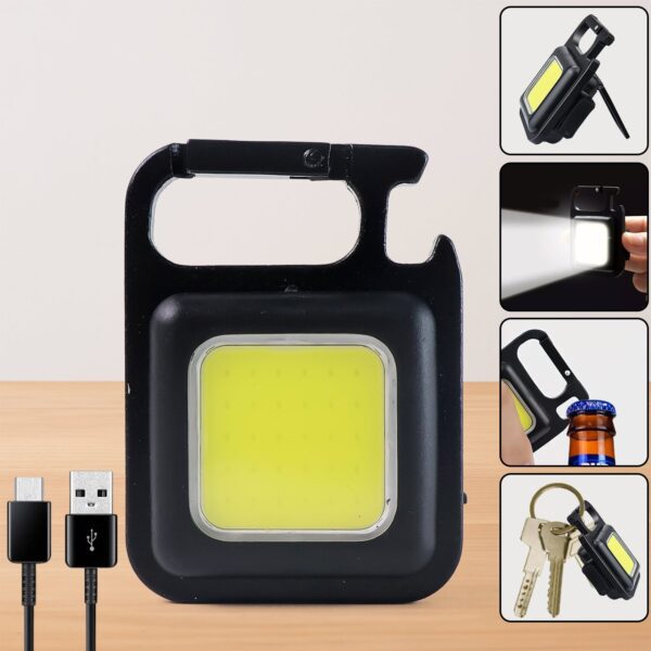 Mini Rechargeable Keychain Flashlight with Bottle Opener