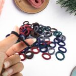 Small Hairbands Bands Hair Rubber Bands (Pack of 100 / Multicolour) - Back View by Nari Haat, Indian ethnic wear, wom...