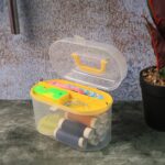 Double Layer Small & Portable Travel Sewing Kits Box Hand Work Sewing Box - Sleeve Design by Nari Haat, Indian ethnic...