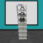 Foldable Shoe Rack (1 Pc, 8 Layers): Space-Saving, Entryway Storage - Neckline Detail by Nari Haat, Indian ethnic wea...