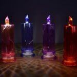 Big Simple Candles for Home Decoration, Crystal Candle Lights, Diwali (Multicolor) - Front View by Nari Haat, Indian ...