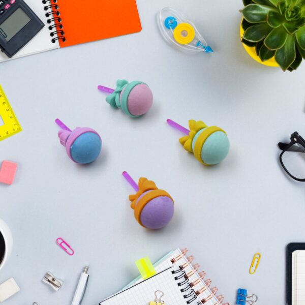 Lolipop Eraser for Girls & Boys / Eraser for School B'Day Return Gift Party Doughnut Lollipop Ice Cream Theme Shape E...