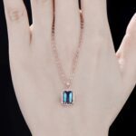 Stone Pendant Necklace Chain Set with Earrings (1 Set / Mix Color & Design) - Back View by Nari Haat, Indian ethnic w...