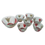 Rose glass Multipurpose Pudding / Dessert / Ice Cream Bowl Set for Home use, Home & Kitchen Serving Bowl for Sundae, ...
