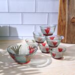 Rose glass Multipurpose Pudding / Dessert / Ice Cream Bowl Set for Home use, Home & Kitchen Serving Bowl for Sundae, ...