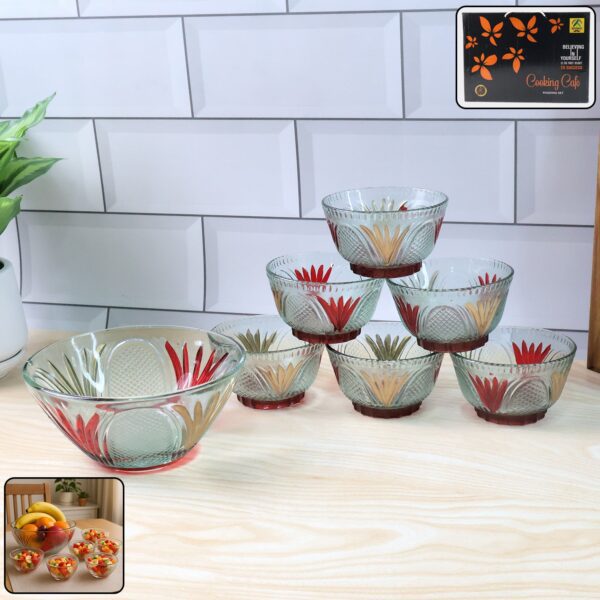 Rose Glass Multipurpose Serving Bowl Set