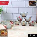 Rose glass Multipurpose Pudding / Dessert / Ice Cream Bowl Set for Home use, Home & Kitchen Serving Bowl for Sundae, ...