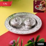 Oval Shape Special Puja Thali (1 Pc / Mix Design) - With Dupatta by Nari Haat, Indian ethnic wear, women clothing, de...