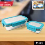Apex Jerry Lunch Box Stainless Steel Food Container (2 Pc / 700+200 ML Approx) - With Dupatta by Nari Haat, Indian et...