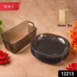 Plastic Household Plates Dinner Plates Dish Tray Skewer Bone Plate Set (10 Pcs Set) - With Dupatta by Nari Haat, Indi...