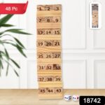 Wooden Tumbling Stacking Tower Game, Zenga tower (48 Pcs Blocks 2 Dices) - With Dupatta by Nari Haat, Indian ethnic w...