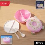 Donut Shaped Double Insulated 3 Compartment Lunch Box (1 Pc / Mix Color) - With Dupatta by Nari Haat, Indian ethnic w...