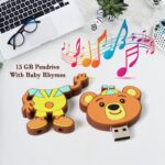 Portable Cartoon Silicone USB Pen Drive (15 GB Baby Rhymes Song / 1 Pc) - Front View by Nari Haat, Indian ethnic wear...