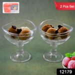 Glass Footed Dessert Bowl, Ice Cream Cup (2 Pcs Set) - With Dupatta by Nari Haat, Indian ethnic wear, women clothing,...