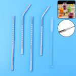 Set of Stainless Steel Drinking Straws