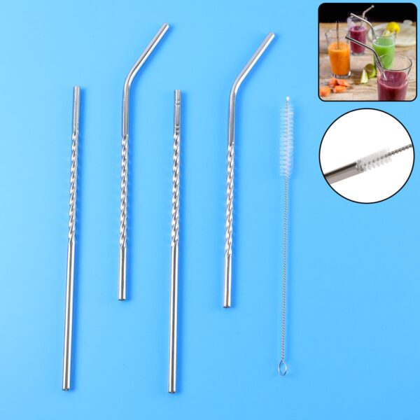 Set of Stainless Steel Drinking Straws