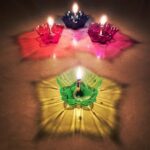 Magical Reflection Diya Set with 6 Attractive Design Cup Set Of 12 Pieces, Diwali - Back View by Nari Haat, Indian et...