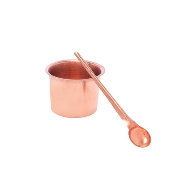 Click Pujan Aachmani - Copper Jal Patra with Achmani Spoon Set for Pooja | Traditional Religious Water Pot for Spiritual Rituals | Handcrafted Poojan Accessories | Ideal for Abhishekam & Hindu Worship | Durable & Sacred Copper Puja Set | Includes Achmani Spoon for Holy Water Offering | Perfect for Home Temple & Religious Ceremonies | Click Pujan Brand