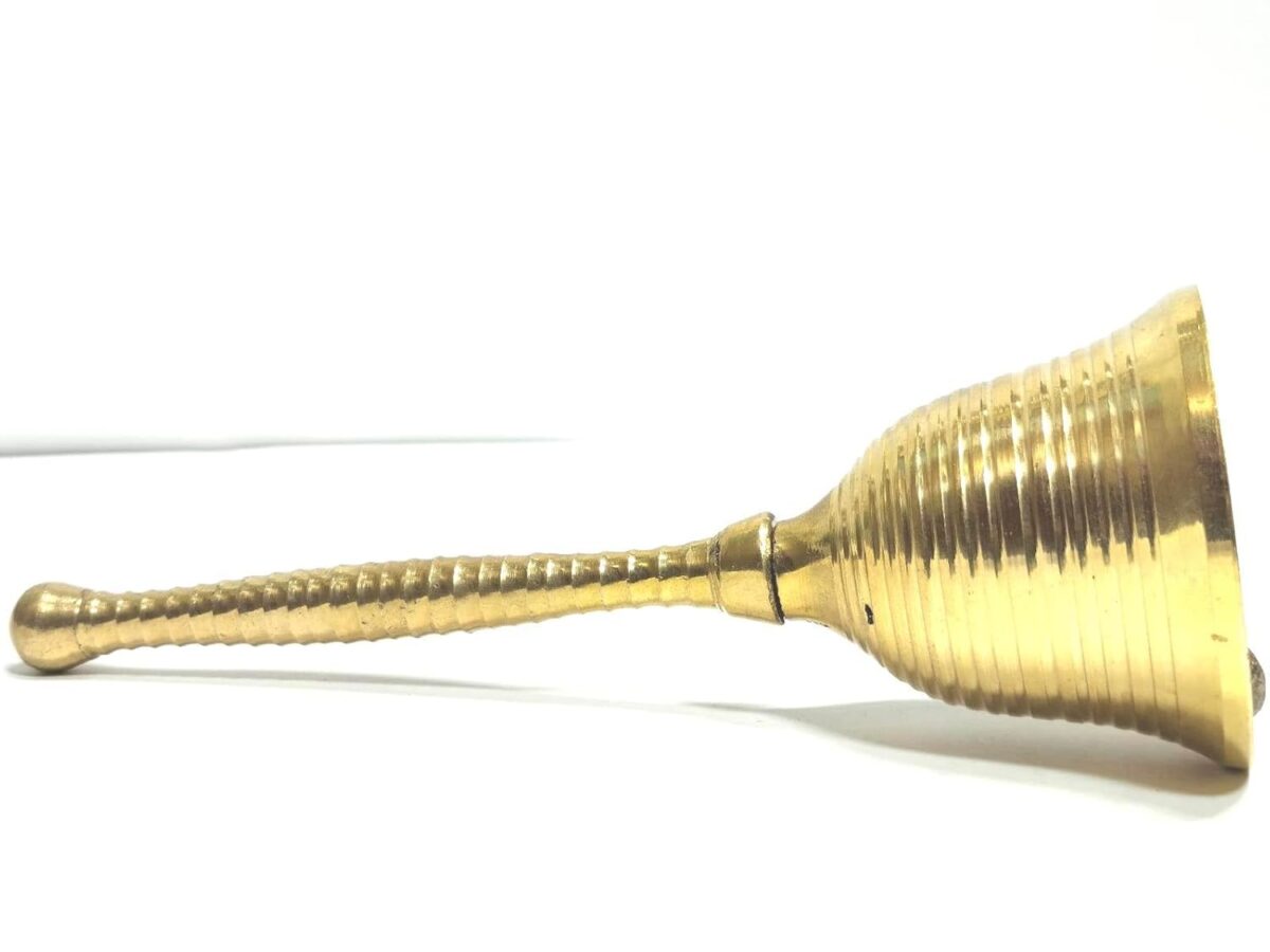 51CKLeUr4L._SL1500_ Click Pujan Ghanti Brass - Regular for Arti Prayer | Temple Home Mandir Diwali Decoration | Spiritual Gift - Image 3