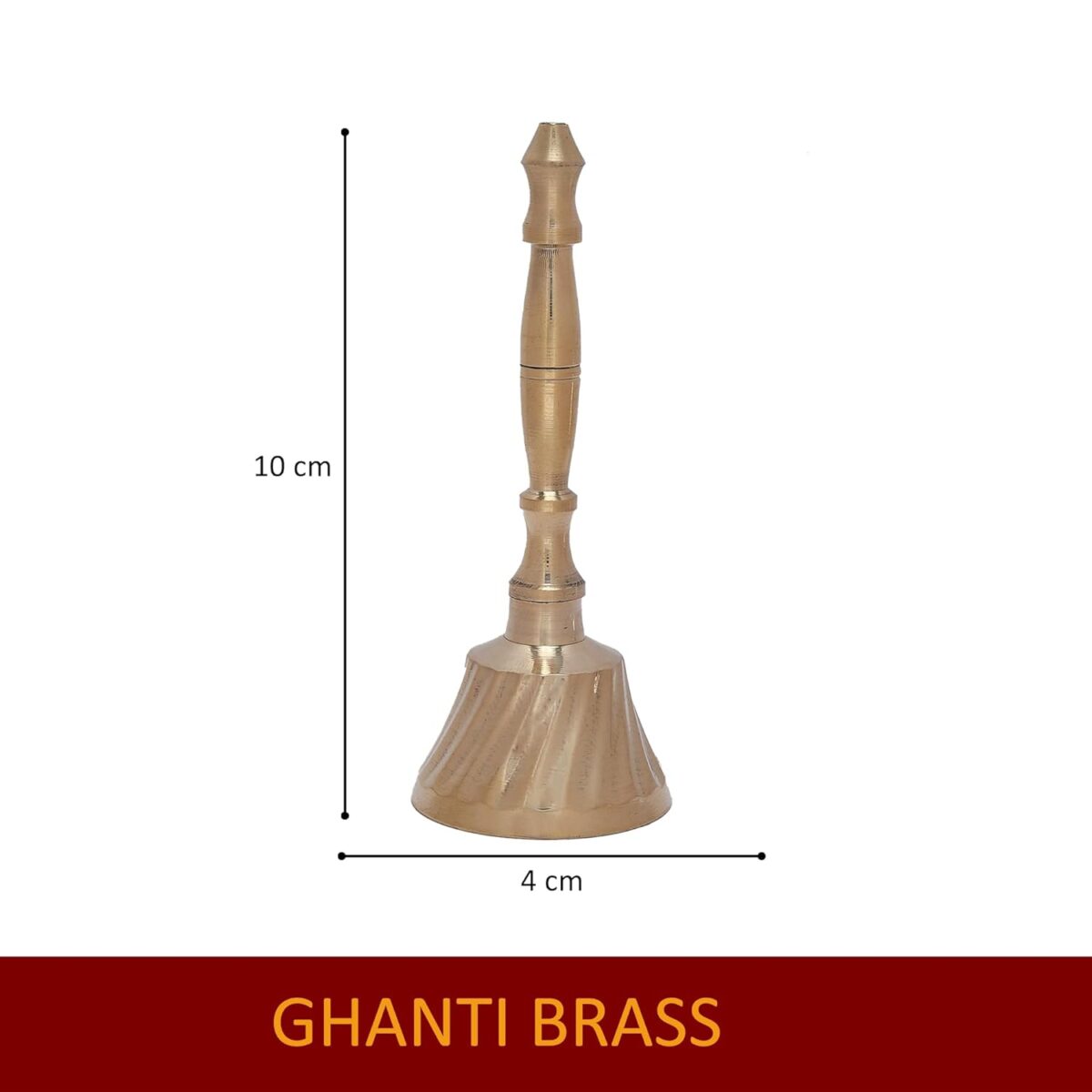61ClLN5XoL._SL1500_ Click Pujan Ghanti Brass - Small Puja Bell for Arti Prayer | Small Temple Home Mandir Diwali Decoration | Ideal Gift - Image 2