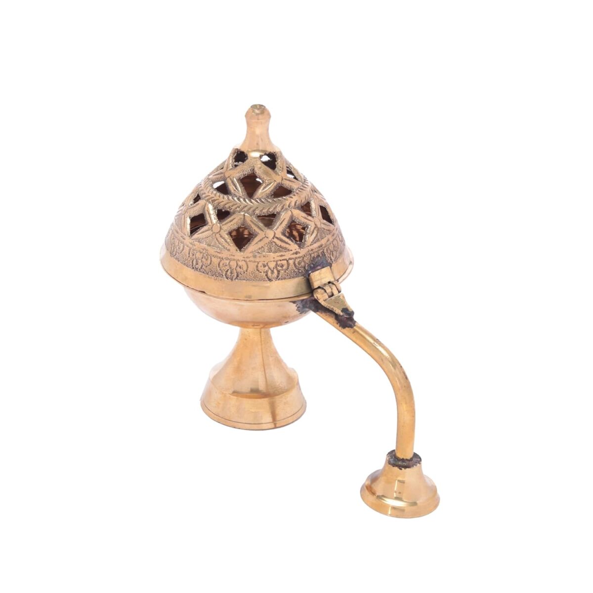 61O0snguUpL._SL1500_-1 Click Pujan Dhuna with Lid - Metal 4" Loban Dhuni Oil Lamp for Puja & Home Temple - Image 1