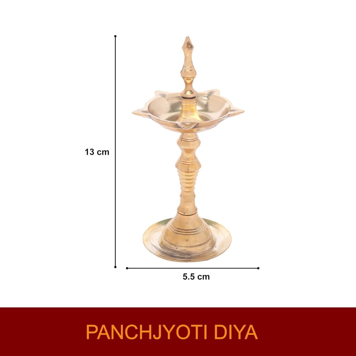 61UnhpkO2kL._SL1500_-1 Click Pujan Deepak - 5 Mukhi 0 No for Pooja, Diwali, Navratri - Golden - Image 4