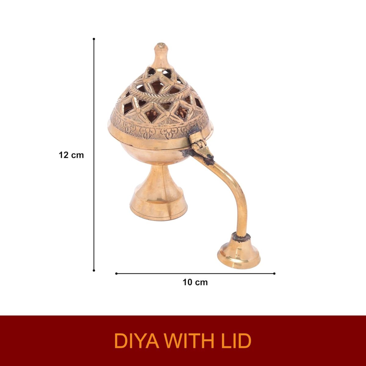 61ze4ShhWeL._SL1500_-1 Click Pujan Dhuna with Lid - Metal 4" Loban Dhuni Oil Lamp for Puja & Home Temple - Image 4