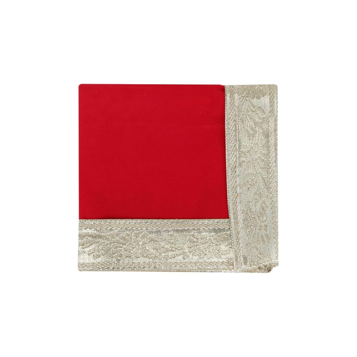 713esReFc-L._SL1500_-1 Click Pujan Red Cloth with border - 9x9 (Set of 2) | Chowki Kapda for Mandir & Home Temple - Image 3