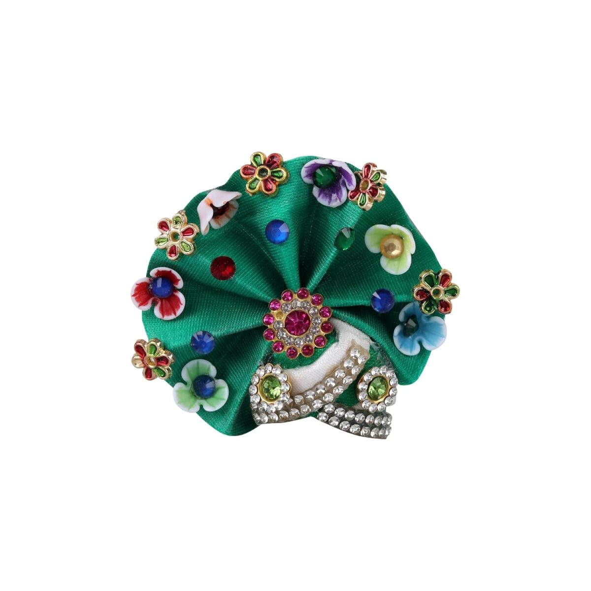 71X9mDwnzWL._SL1500_-1 Click Pujan Kanha Mukut - 2 No Flower Crown for Bal Gopal, Krishna Ji | Set of 2 | Handmade Shringar for Janmashtami & Puja - Image 1