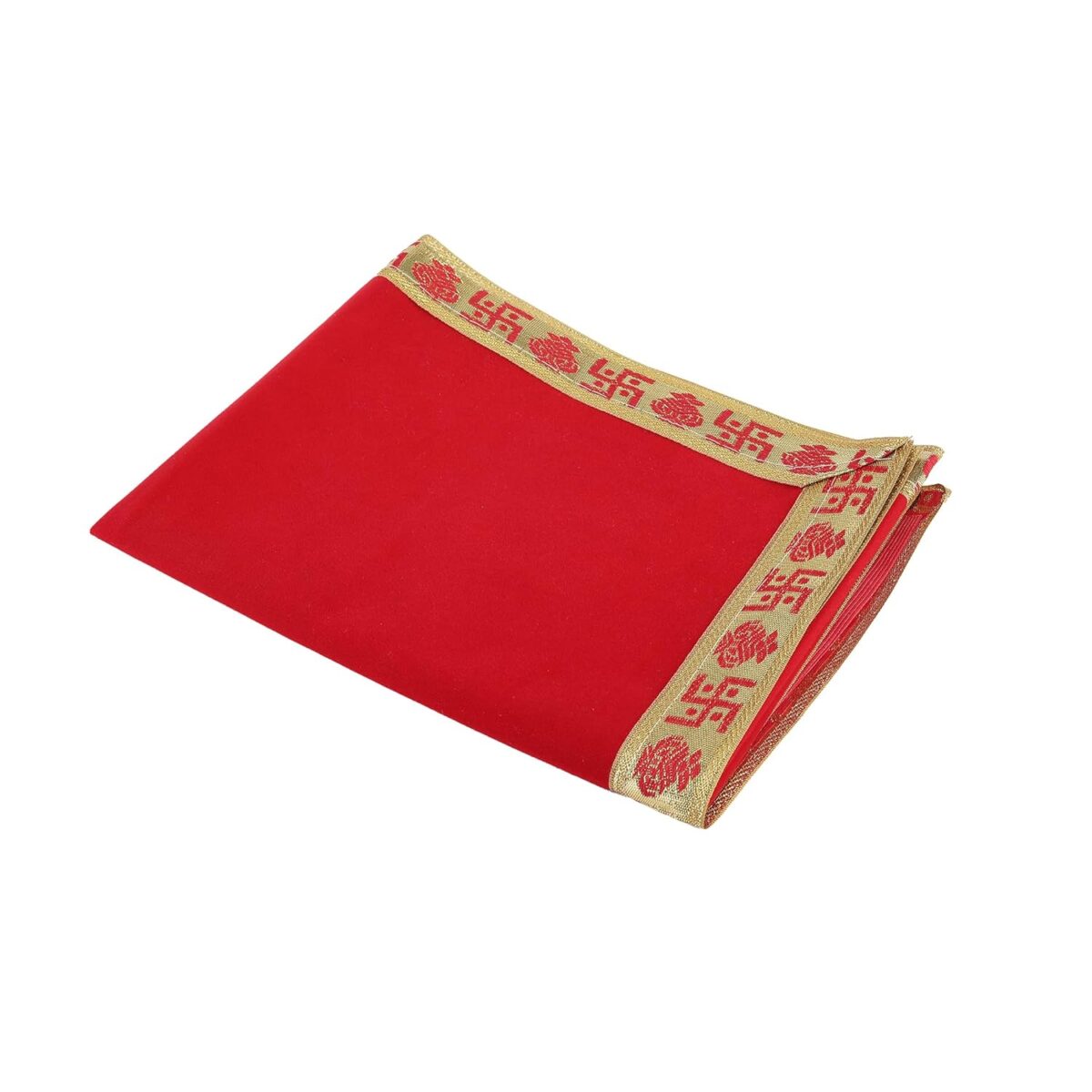 71di6HfHltL._SL1500_ Click Pujan Red Cloth with Golden Border โ 1 Meter | Pooja Velvet Fabric | Ideal for Temple, Home Mandir | Religious Rituals & Festive Decoration - Image 4