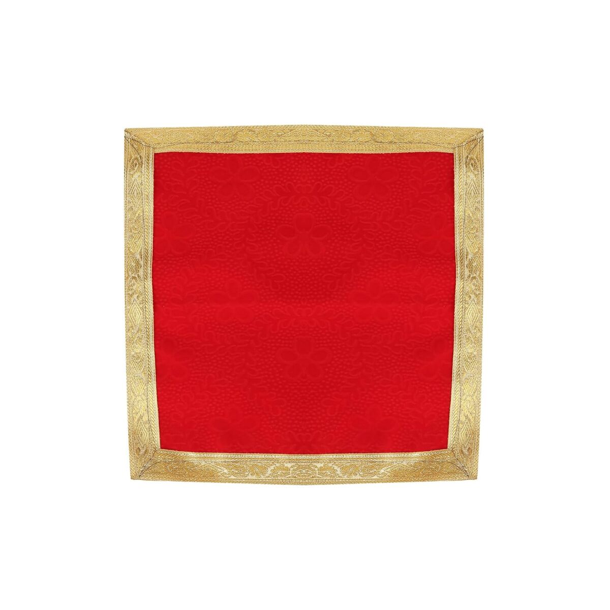 71er2ABTUL._SL1500_ Click Pujan Red Cloth with Border โ Set of 2 (12x12 Inch) | Traditional Pooja Fabrics for Temple | Home Mandir, Religious Rituals, Offerings, and Spiritual Decorations - Image 4