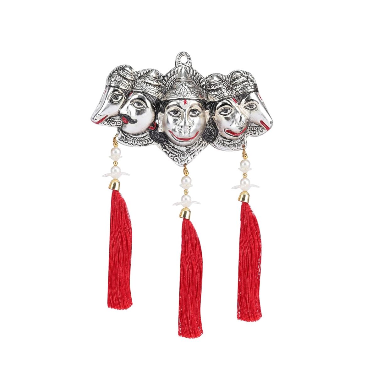 71esvodV8PL._SL1500_-1 Click Pujan Silver Panchmukhi Hanuman Statue with Latkan for Home, Office & Temple - Image 1