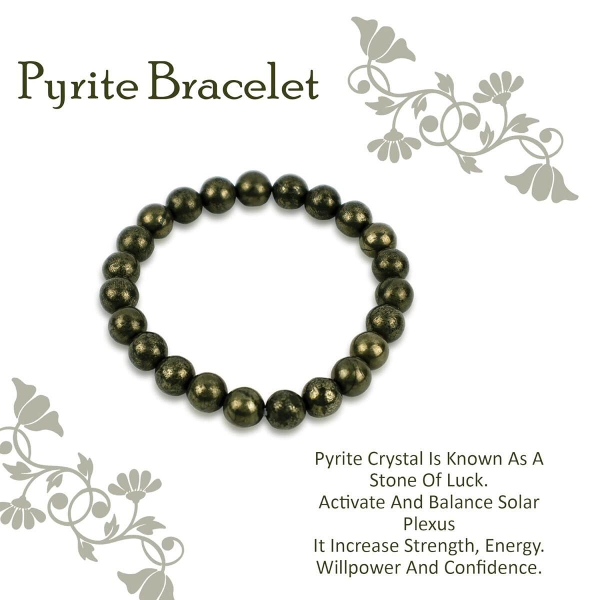 Click Pujan Natural Pyrite Crystal Bracelet – Unisex Stretchable Healing Stone Bracelet for Wealth, Abundance & Success. Spiritual Energy Jewellery for Men & Women – Confidence & Protection Stone. Pyrite Healing Bracelet for Positive Energy & Good Luck. Feng Shui & Reiki Compatible. Handmade Stretchable Beaded Bracelet – Ideal Gift for Loved Ones. - Image 5