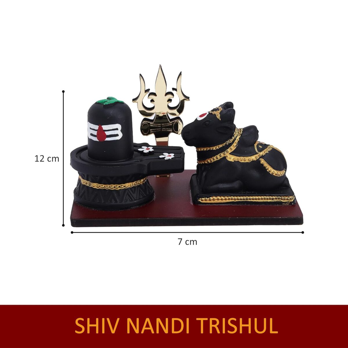 71gtSJ0-jPL._SL1500_ Click Pujan Shiv Nandi Trishul Idol | Lord Shiva with Nandi and Trishul Showpiece | Ideal for Home Temple, Pooja Room, Spiritual Décor, and Religious Gift - Image 5