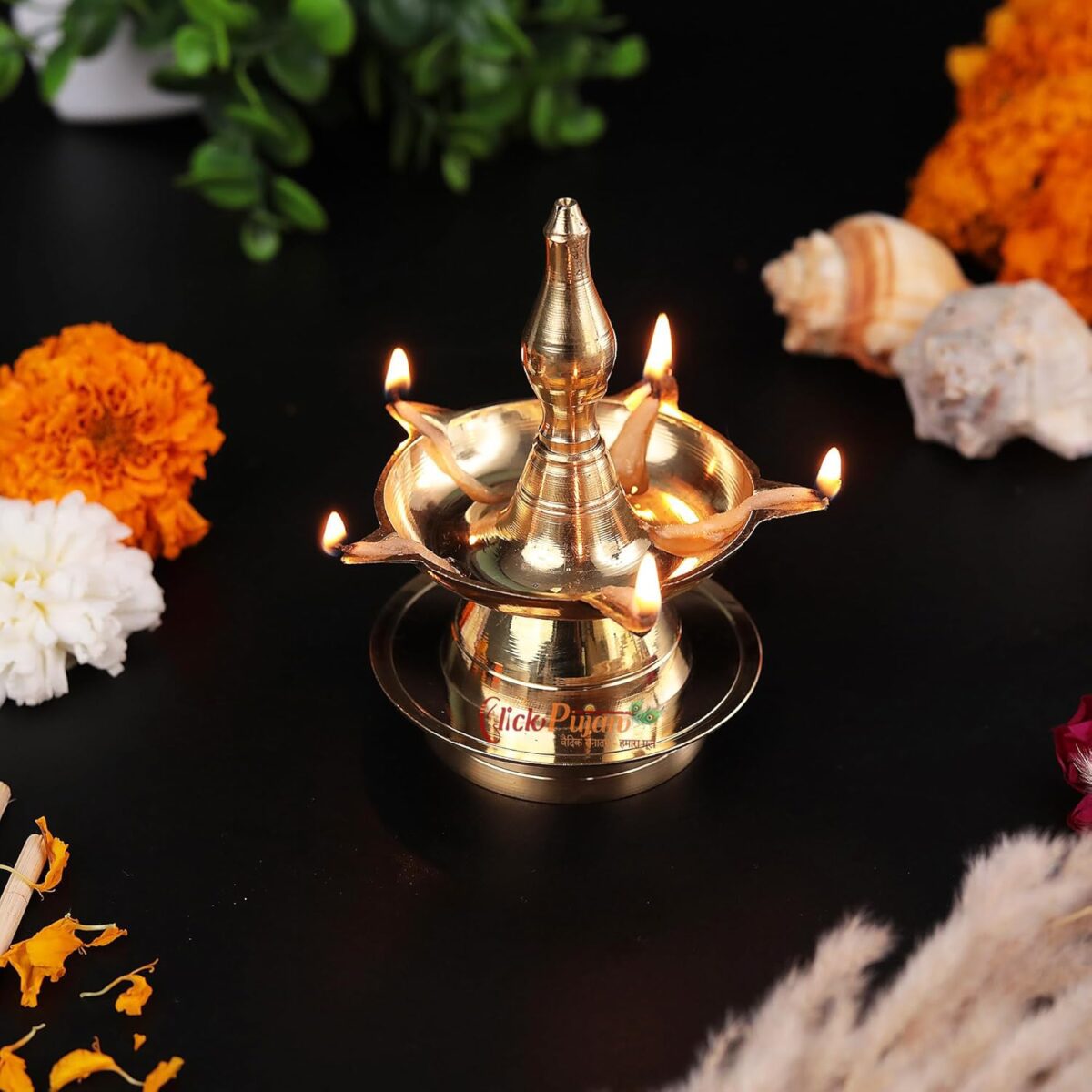71iVGnqEhcL._SL1500_-1 Click Pujan Deepak5 Mukhi 2 No for Puja, Mandir, Diwali Decoration - Image 5