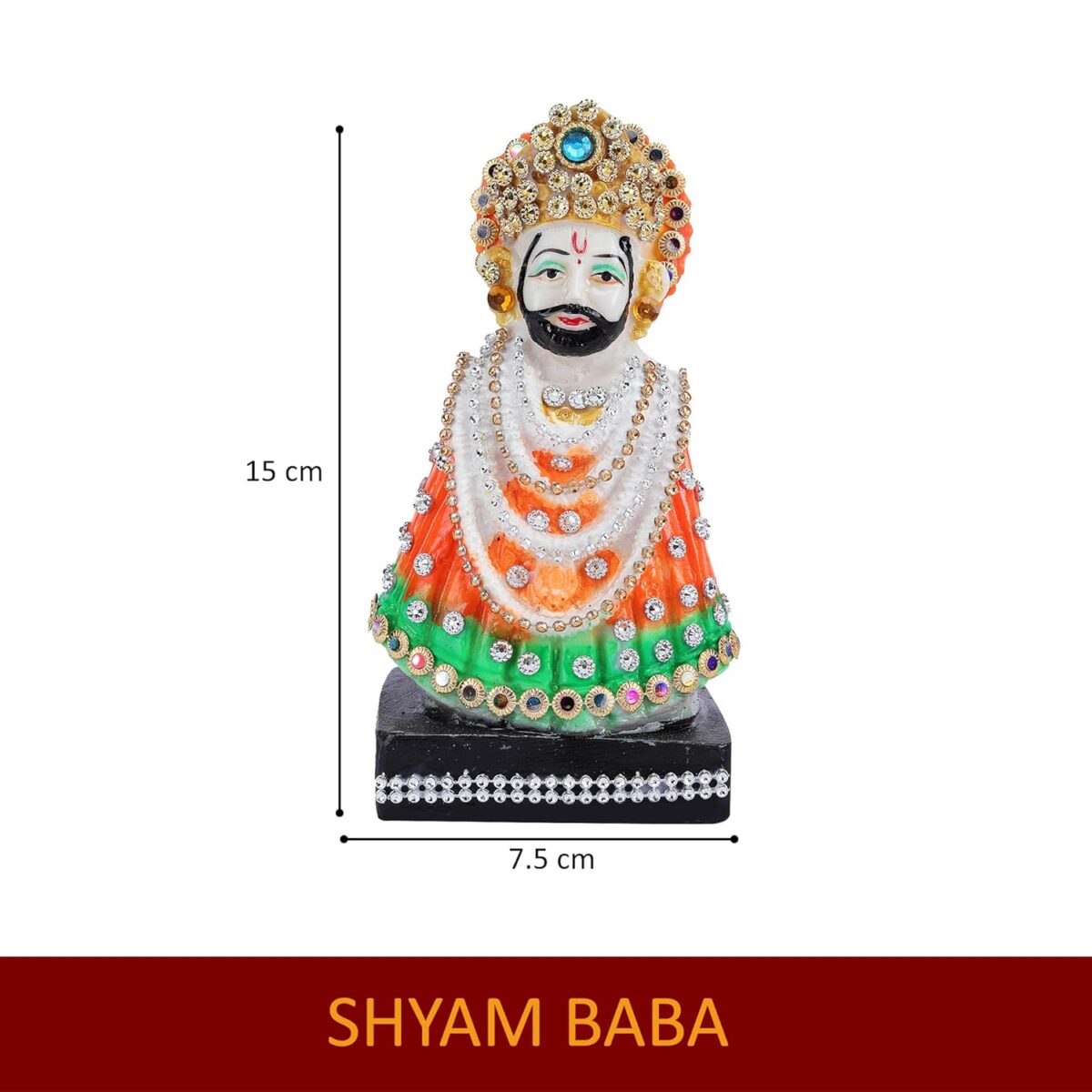 71wnIaiWhbL._SL1500_ Click Pujan Khatu Shyam โ 5 Inch | Divine Decorative Showpiece for Home Temple, Office Desk, Living Room Dรฉcor | Ideal Spiritual and Corporate Gift - Image 5
