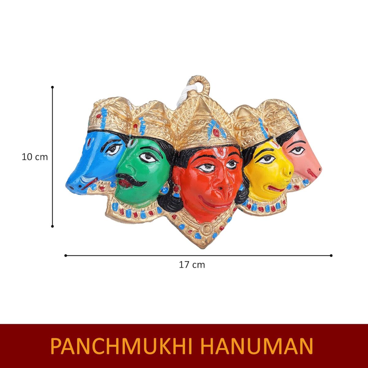 81-JqfQQ5XL._SL1500_-1 Click Pujan Panchmukhi Hanuman Statue - Multicolor Hindu God Murti for Home, Office & Temple | Vastu Protection Decor - Image 3