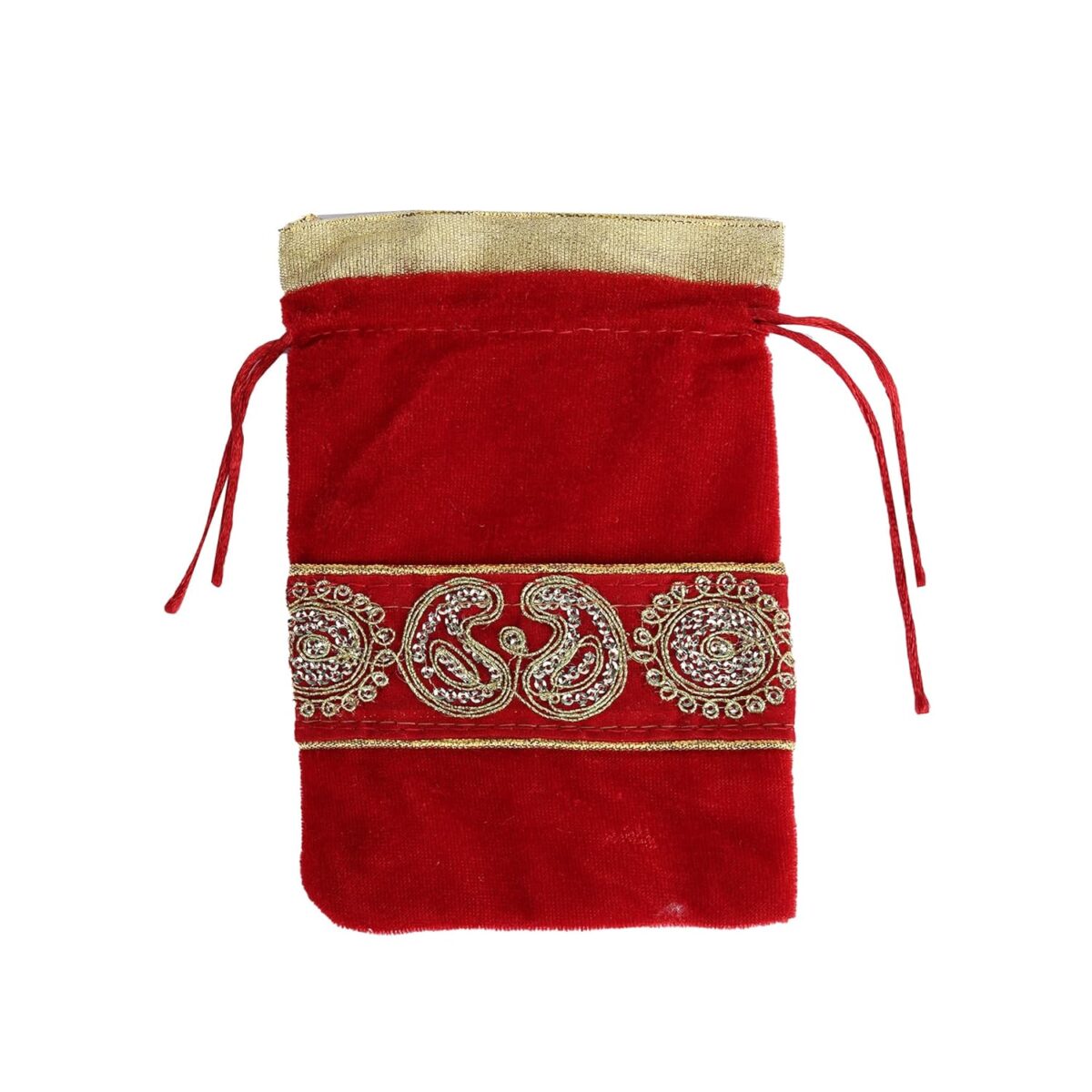 81Ajc92jQnL._SL1500_ Click Pujan Designer Velvet Pouches โ Set of 5 (7x4.5 Inch) | Traditional Multipurpose Drawstring Bags | Ideal for Coins, Jewellery, Gift Packaging, Pooja Samagri, and Spiritual Use - Image 4