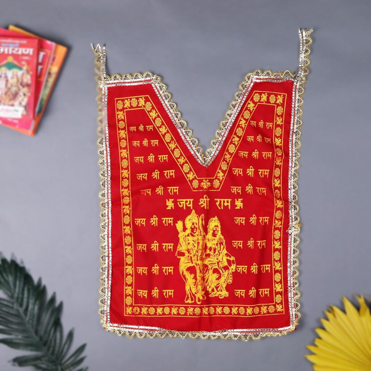 81WAkyDFGYL._SL1500_-1 Click Pujan Hanuman Chola Set of 2 - Velvet 18" | Bajrangbali Murti Puja Dress | Mandir Decoration Cloth - Image 1