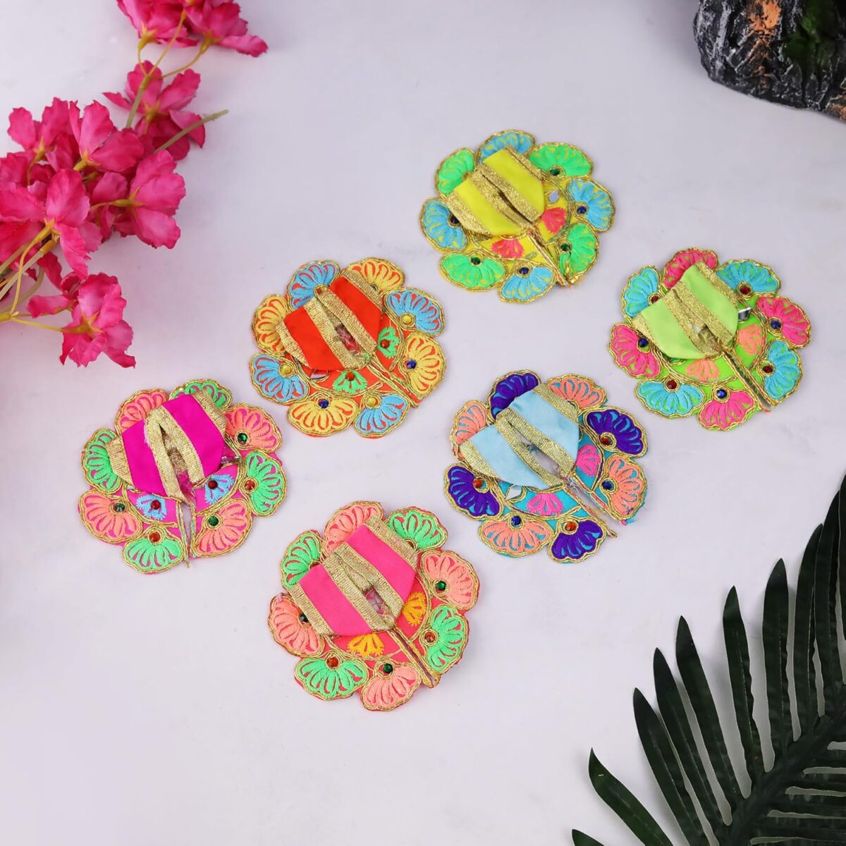 81l72q00Q2L._SL1500_ Click Pujan Kanha Poshak - 0 No Flower (Set of 2) | Ethnic Krishna Vastra for Janmashtami & Puja - Image 4