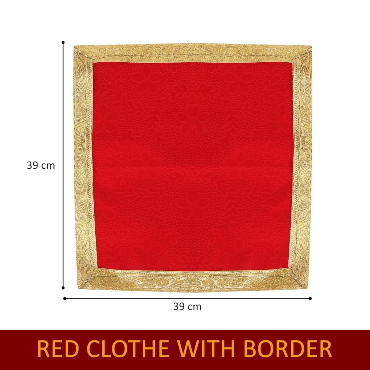 81lzUY1SF3L._SL1500_ Click Pujan Red Cloth with Border โ Set of 2 (12x12 Inch) | Traditional Pooja Fabrics for Temple | Home Mandir, Religious Rituals, Offerings, and Spiritual Decorations - Image 5
